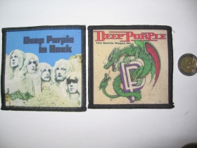 Deep Purple  ofsetová nášivka po krajoch obšívaná  cca. 9x9cm  cena za 1ks!! skladom už len nášivka vľavo 